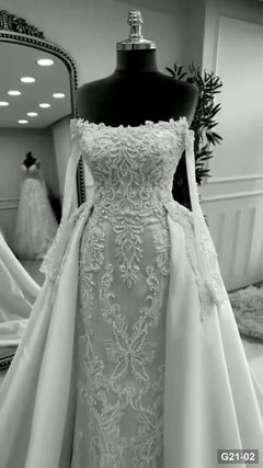 G21-002 Marfil Línea A Vestido de novia Principal Clean Frame