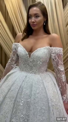 G21-007 Marfil Vestido princesa Vestido de novia Principal Clean Frame