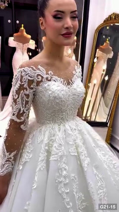 G21-015 Marfil Línea A Vestido de novia Principal Clean Frame
