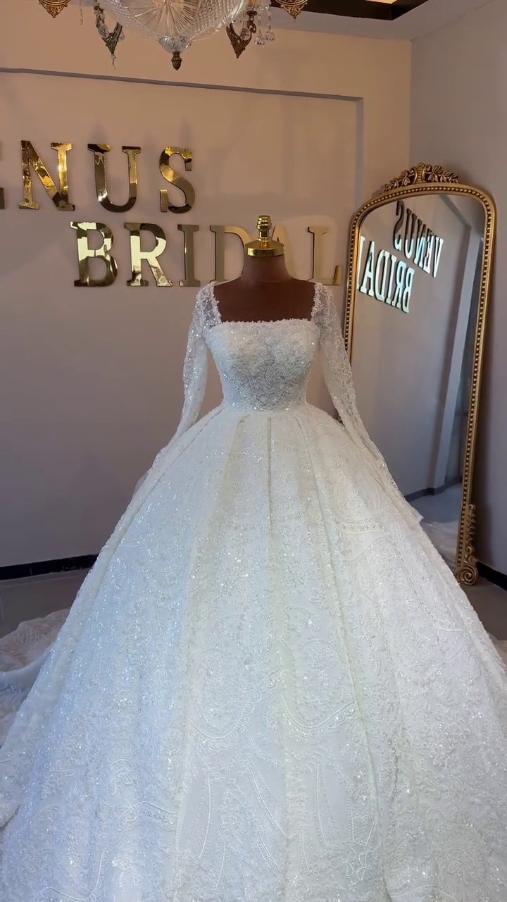 G21-029A - Vestido de novia princesa elegante marfil - GELİNLİK21
