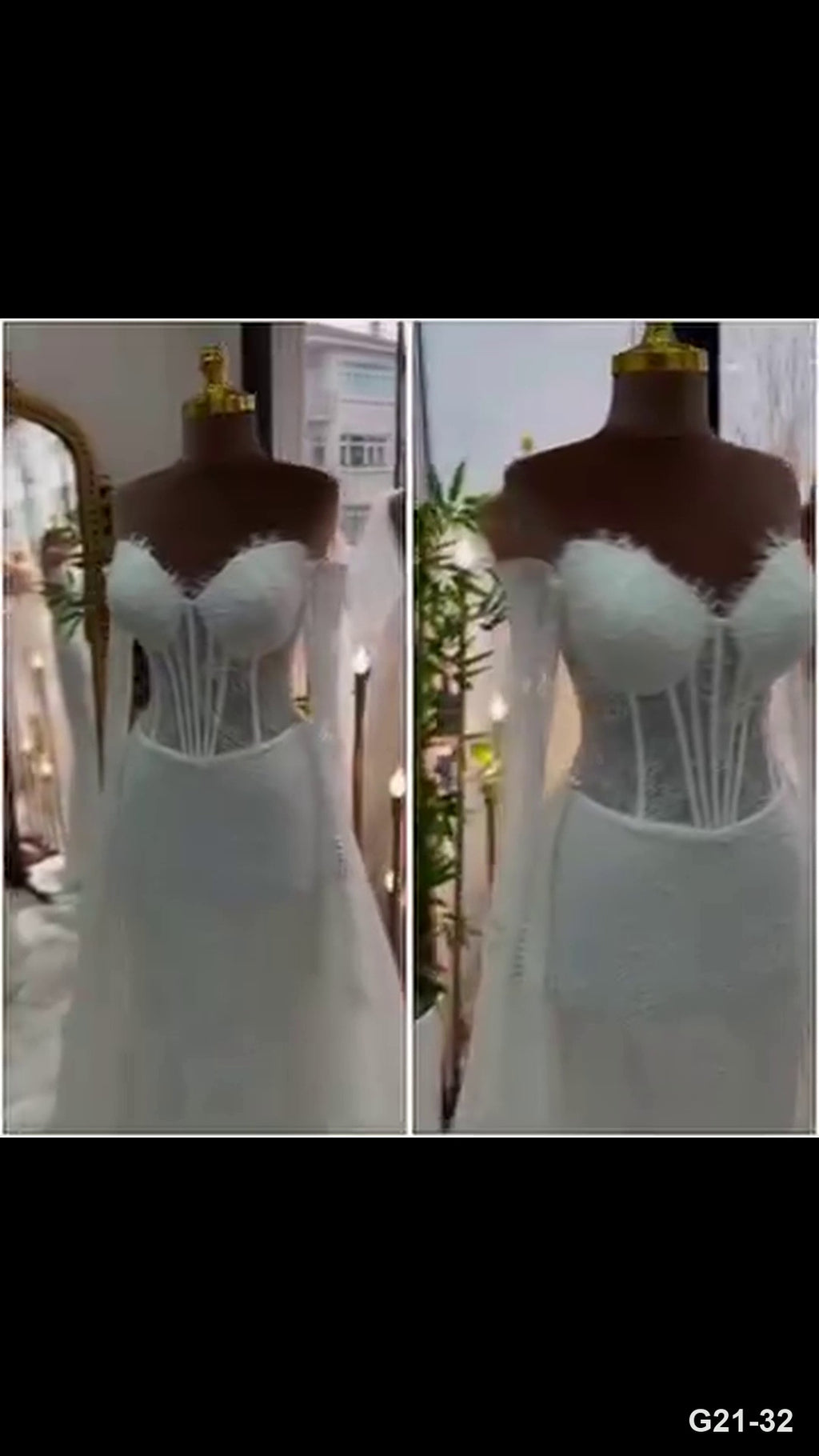 G21-032 Marfil Línea A Vestido de novia Principal Clean Frame