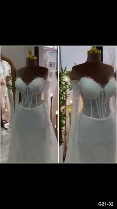 G21-032 Marfil Línea A Vestido de novia Principal Clean Frame