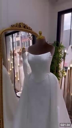 G21-034 Marfil Línea A Vestido de novia Principal Clean Frame