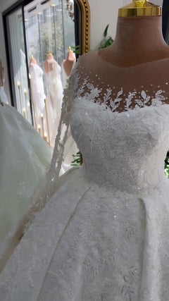 G21-042A - Vestido de novia princesa adornado marfil - GELİNLİK21