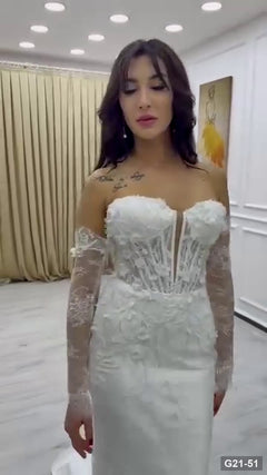 G21-051 Marfil Sirena Vestido de novia Principal Clean Frame