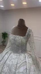 G21-054A - Vestido de novia princesa elegante marfil - GELİNLİK21