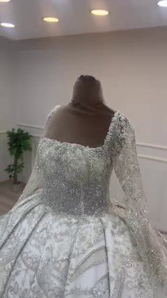 G21-054A - Vestido de novia princesa elegante marfil - GELİNLİK21