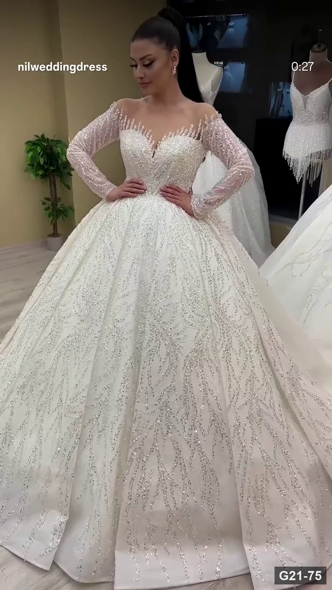 G21-075 Marfil Vestido princesa Vestido de novia Principal Clean Frame