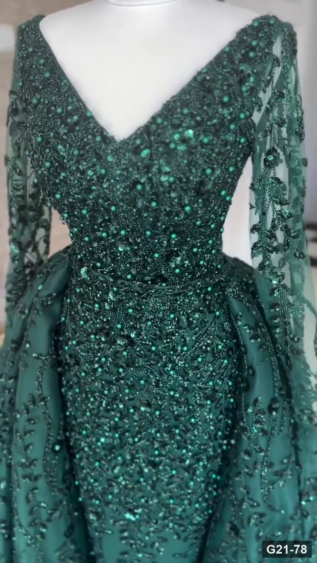 G21-078 Verde esmeralda Vestido princesa Vestido de compromiso Principal Clean Frame