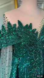 G21-084 Verde esmeralda Vestido princesa Vestido de compromiso Principal Clean Frame