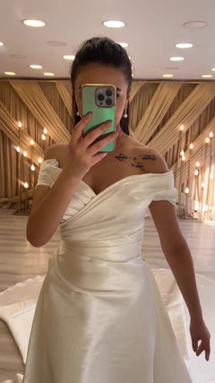 G21-093A - Vestido de novia princesa adornado marfil - GELİNLİK21