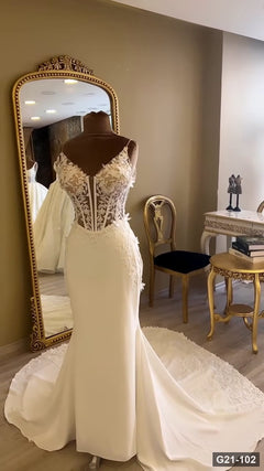 G21-102 Marfil Sirena Vestido de novia Principal Clean Frame