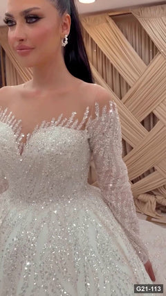 G21-113 Marfil Vestido princesa Vestido de novia Principal Clean Frame