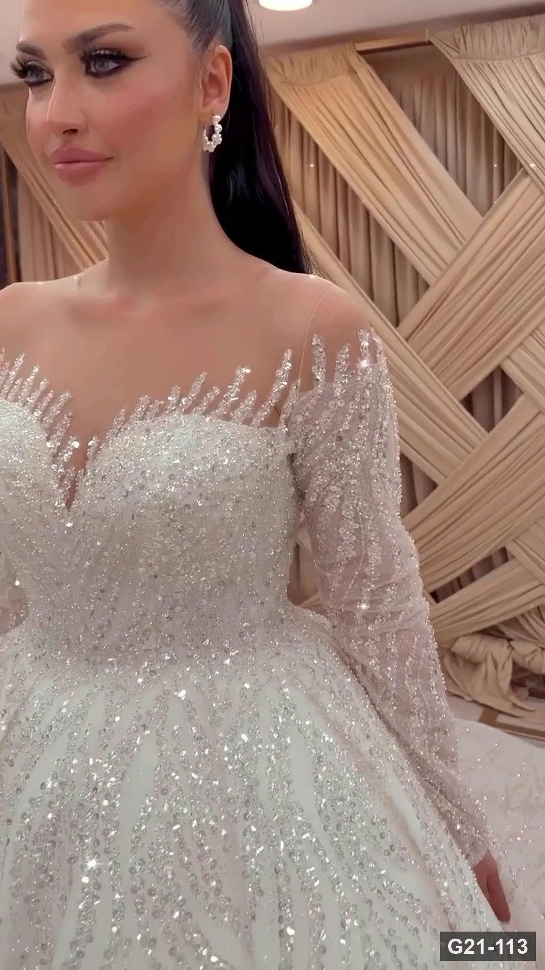 G21-113 Marfil Vestido princesa Vestido de novia Principal Clean Frame
