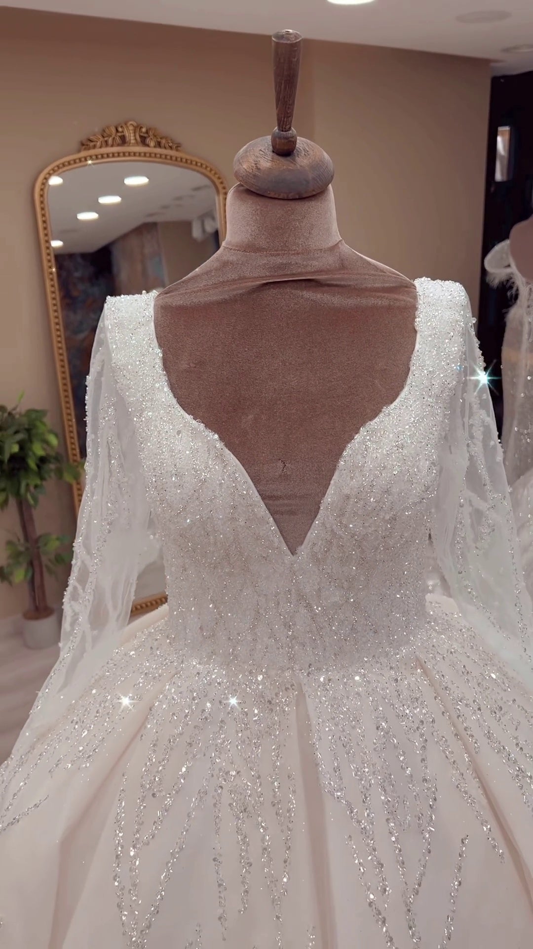 G21-134A - Marfil suave Adornado Vestido princesa Vestido de novia - GELİNLİK21