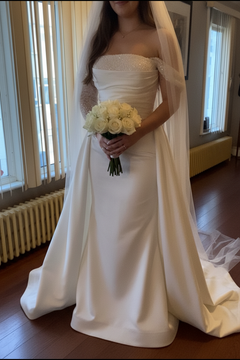 BÖAY - Hombros descubiertos Vestido de novia Vista frontal