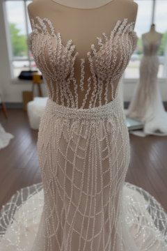 Cristal Cage Sirena Vestido de novia