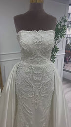 G21-050A - Vestido de novia princesa de encaje marfil