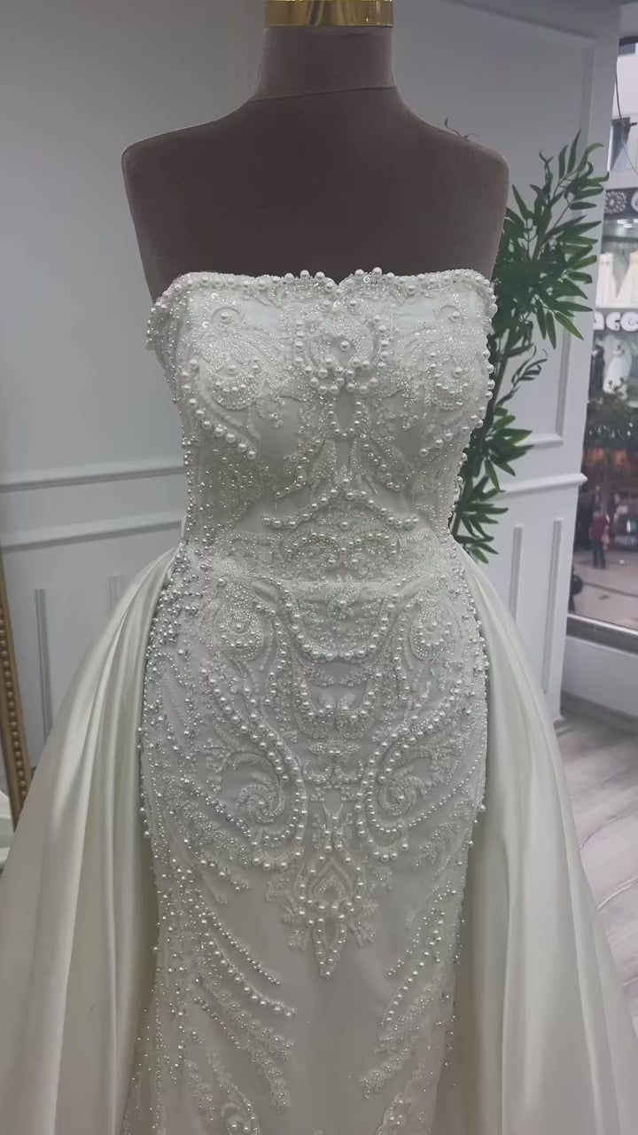 G21-050A - Vestido de novia princesa de encaje marfil