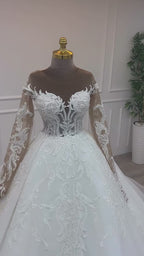 G21-041A - Vestido de novia princesa elegante marfil