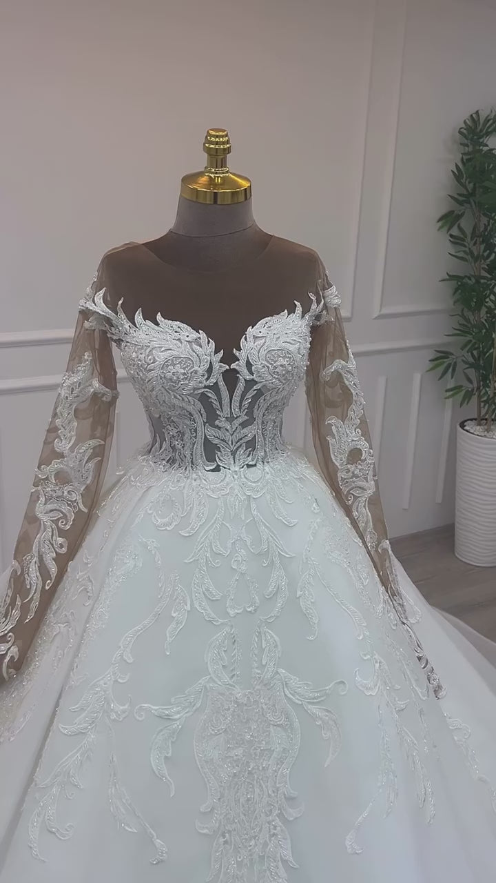 G21-041A - Vestido de novia princesa elegante marfil