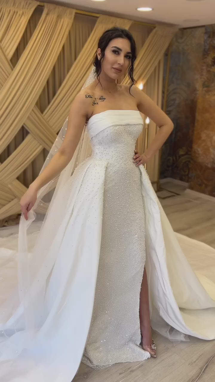 G21-092A - Vestido de novia princesa adornado marfil