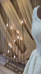 G21-095A - Vestido de novia princesa de encaje marfil suave con pedrería