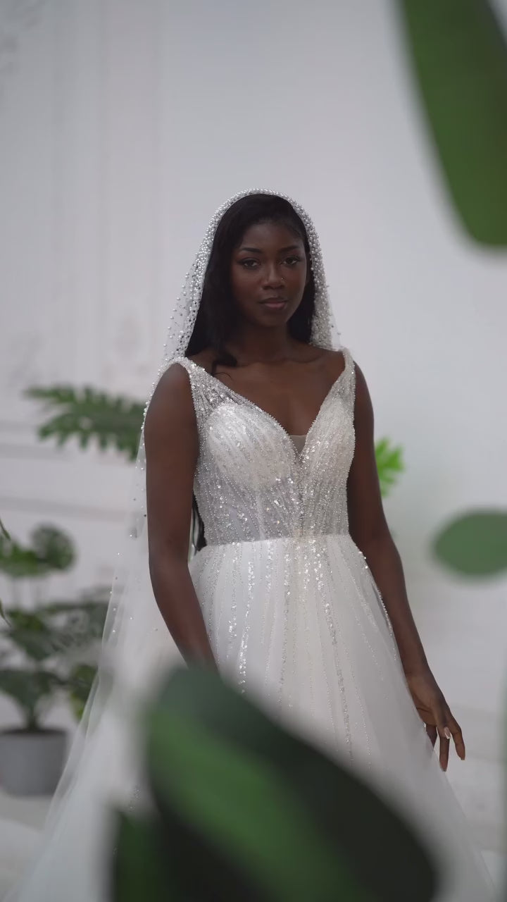 G21-068A - Vestido de novia princesa elegante marfil
