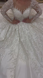 G21-089A - Marfil suave Adornado Vestido princesa Vestido de novia