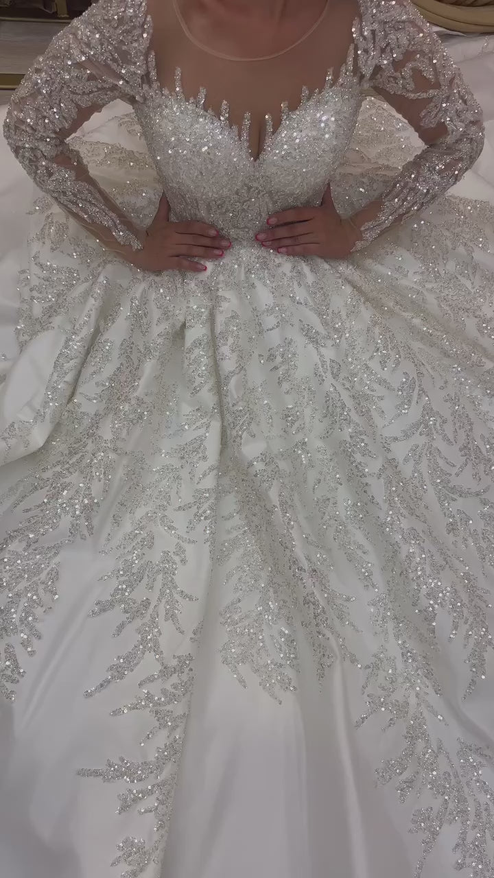 G21-089A - Marfil suave Adornado Vestido princesa Vestido de novia